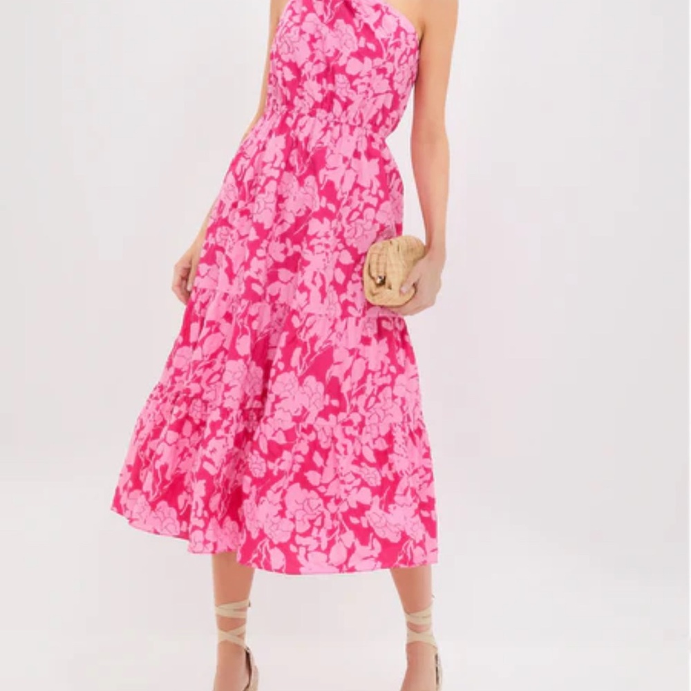 Tuckernuck Vibrant Pink Floral One-Shoulder Dress - Picture 6 of 10